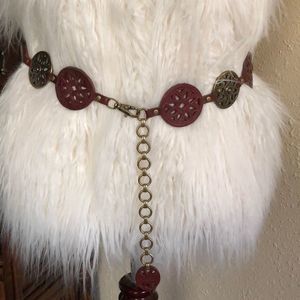 Fossil leather and metal belt